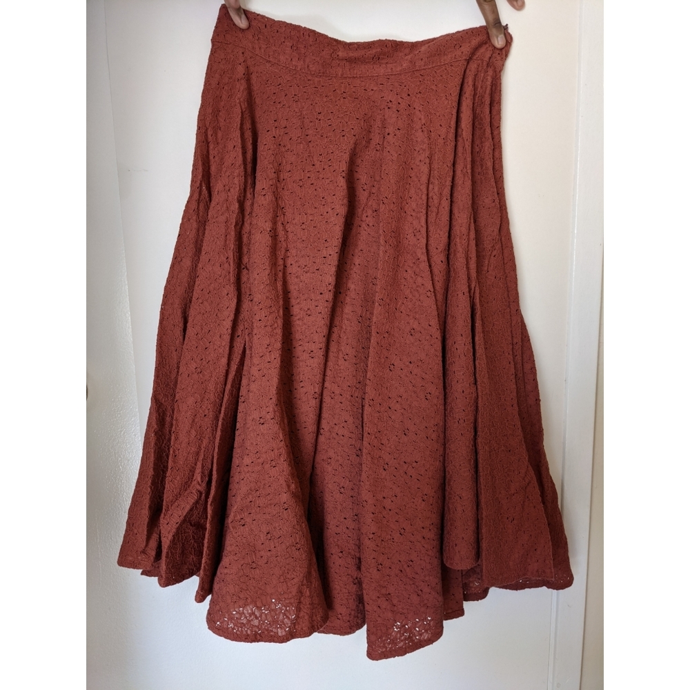 Rust Colored Eyelet Full Skirt